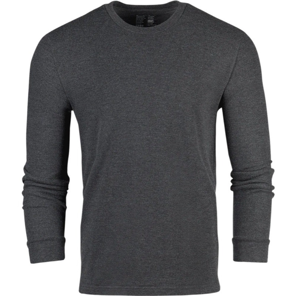 FRESH CLEAN THREADS Large Tall Thermal Shirt Gray Crew Neck Long Sleeve Casual